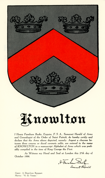 Knowlton coat of arms